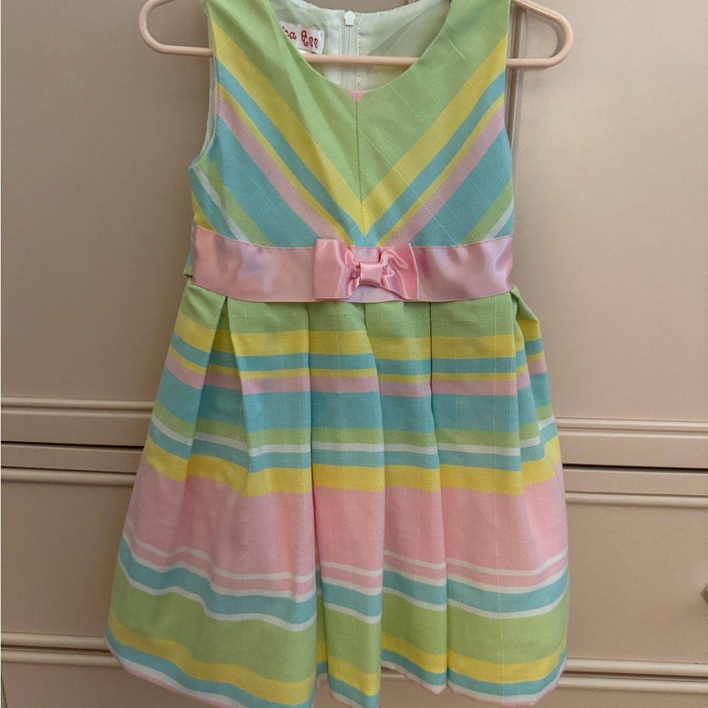Jessica Ann Pastel Striped Kids Dress